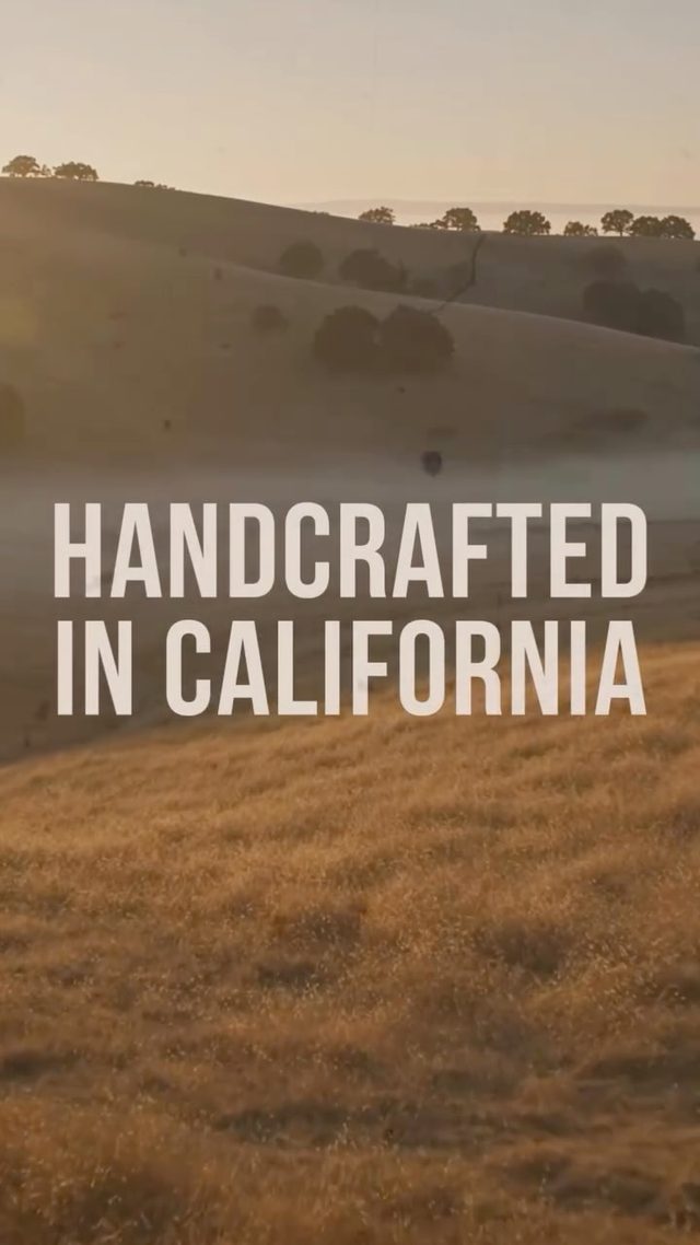 Handcrafted in California, over golden hills in morning fog